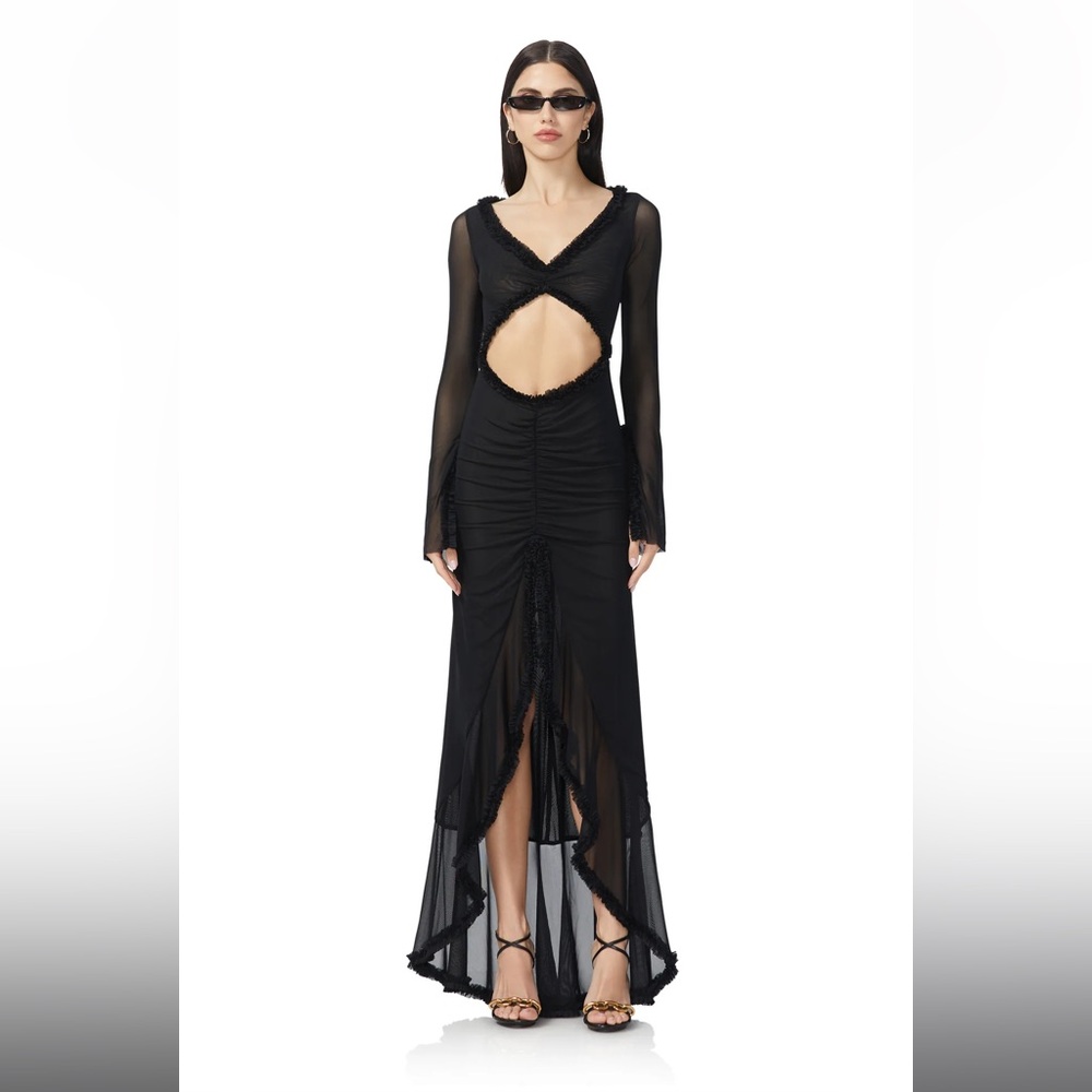 AFRM Cat Micro Ruffle Maxi Dress
